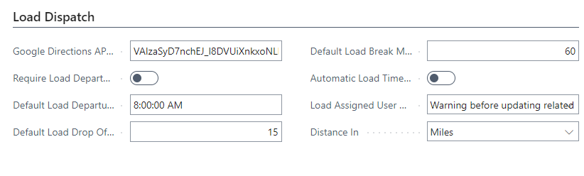 Silverleaf Setup Load Dispatch FastTab